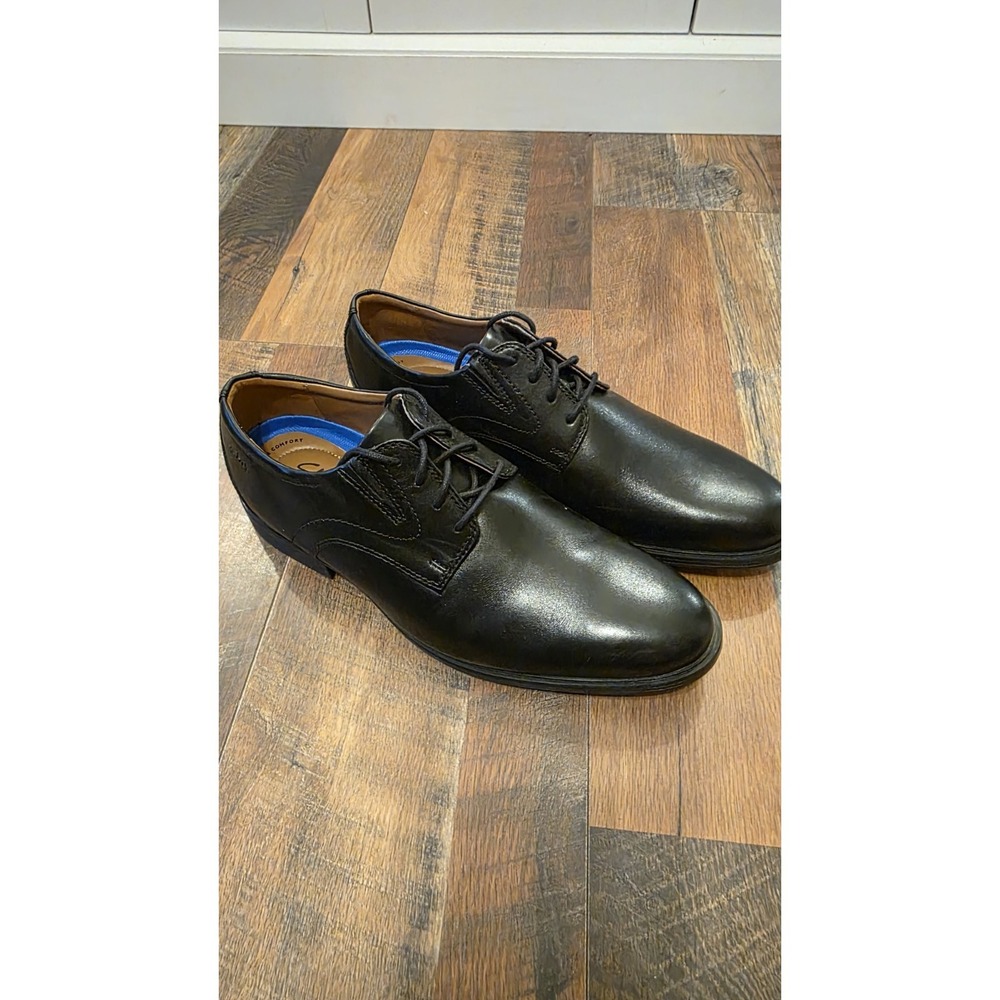 Clarks Men's Oxford Whiddon Black Leather Extreme Comfort Sz 9.5 US 14885 NWOB